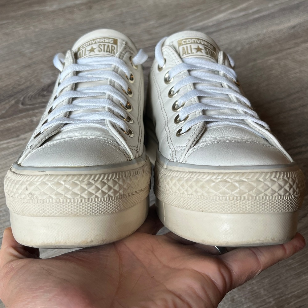 Converse All Star Tan Ox Leather Platform Sneaker Women 7 UK 5 EU 37.5‎ - Picture 5 of 9
